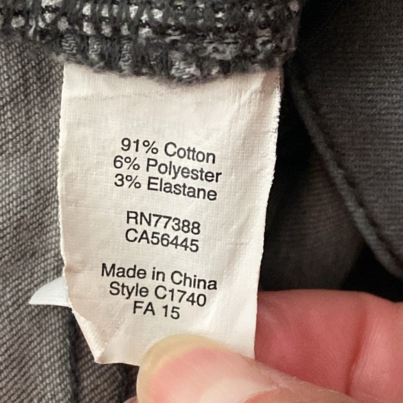 Women’s Madewell Denim Gray Jeans High Riser Skinny Creased Size 26 Stretch - Picture 13 of 14